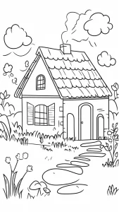 coloriage Maison pour enfants a imprimer gratuit