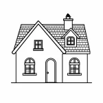 coloriage Maison pour enfant à imprimer