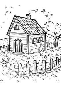 coloriage Maison à imprimer pour enfant de 6 ans
