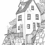 coloriage Maison à imprimer pour enfant de 12 ans