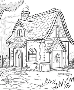 coloriage Maison à imprimer pour enfant de 12 ans