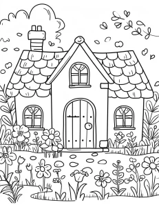 coloriage Maison pour enfant de 10 ans