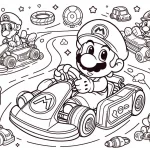 coloriage Mario Kart pour enfant de 10 ans