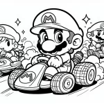 coloriage Mario Kart pour enfant de 7 ans
