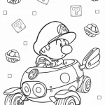 coloriage Mario Kart a imprimer pour enfant de 4 ans