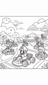 coloriage Mario Kart gratuit à imprimer