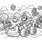 coloriage Mario Kart pour enfant de 7 ans