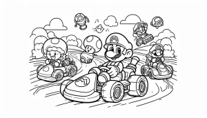 coloriage Mario Kart pour enfant de 7 ans