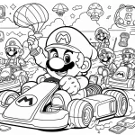coloriage Mario Kart pour enfant de 8 ans