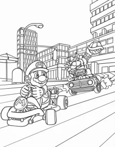 imprimer coloriage Mario Kart pour enfant