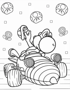 coloriage Mario Kart a imprimer pour enfant de 4 ans