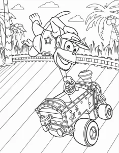 coloriage Mario Kart à imprimer pour enfant de 3 ans