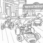 imprimer coloriage Mario Kart pour enfant