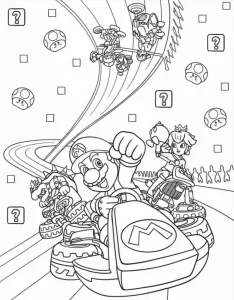 coloriage Mario Kart pour enfant à imprimer
