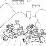 coloriage Mario Kart pour enfant de 10 ans