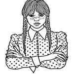 coloriage Mercredi Addams pour enfant de 3 ans