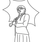 coloriage Mercredi Addams pour enfant de 5 ans