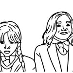 coloriage Mercredi Addams pour enfants a imprimer gratuit