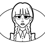 coloriage Mercredi Addams a imprimer pour enfant de 4 ans