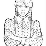 coloriage Mercredi Addams a telecharger