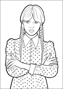 coloriage Mercredi Addams a telecharger