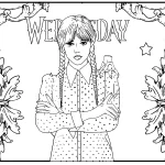 coloriage Mercredi Addams gratuit