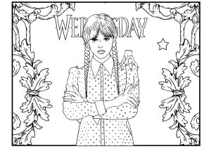 coloriage Mercredi Addams gratuit