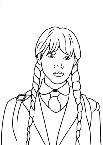 coloriage Mercredi Addams d
