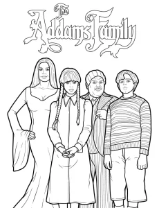 coloriage Mercredi Addams pour enfant