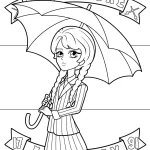 coloriage Mercredi Addams pour bebe a imprimer