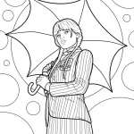 coloriage Mercredi Addams pour enfant de 2 ans