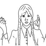 coloriage Mercredi Addams pour enfant