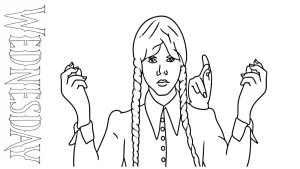 coloriage Mercredi Addams pour enfant