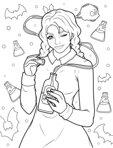 coloriage Mercredi Addams gratuit pour enfants
