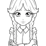 coloriage Mercredi Addams a imprimer gratuitement
