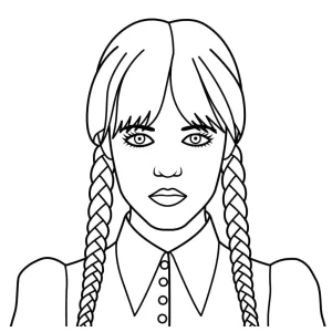 coloriage Mercredi Addams gratuit à imprimer