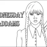 coloriage Mercredi Addams à imprimer pour enfants