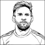coloriage Messi pour enfant de à imprimer