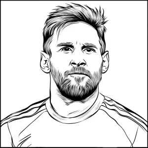 coloriage Messi pour enfant de à imprimer