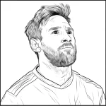 coloriage Messi pour enfant de 4 ans