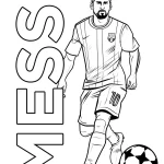 coloriage Messi à imprimer pour enfant de 8 ans