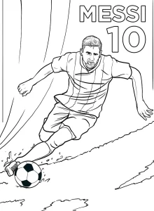 coloriage Messi pour enfants à télécharger