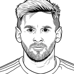 coloriage Messi a imprimer pour enfant de 4 ans