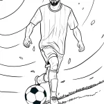 image de coloriage Messi pour enfant