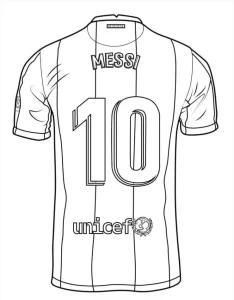 coloriage Messi à imprimer kawaii