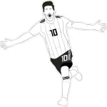 coloriage Messi à imprimer pour enfant de 7 ans