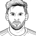 coloriage Messi pour enfant de 7 ans