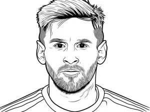 coloriage Messi pour enfant de 7 ans