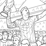 coloriage Messi à imprimer kawaii