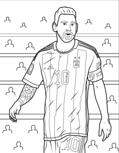 coloriage Messi pour enfant à imprimer